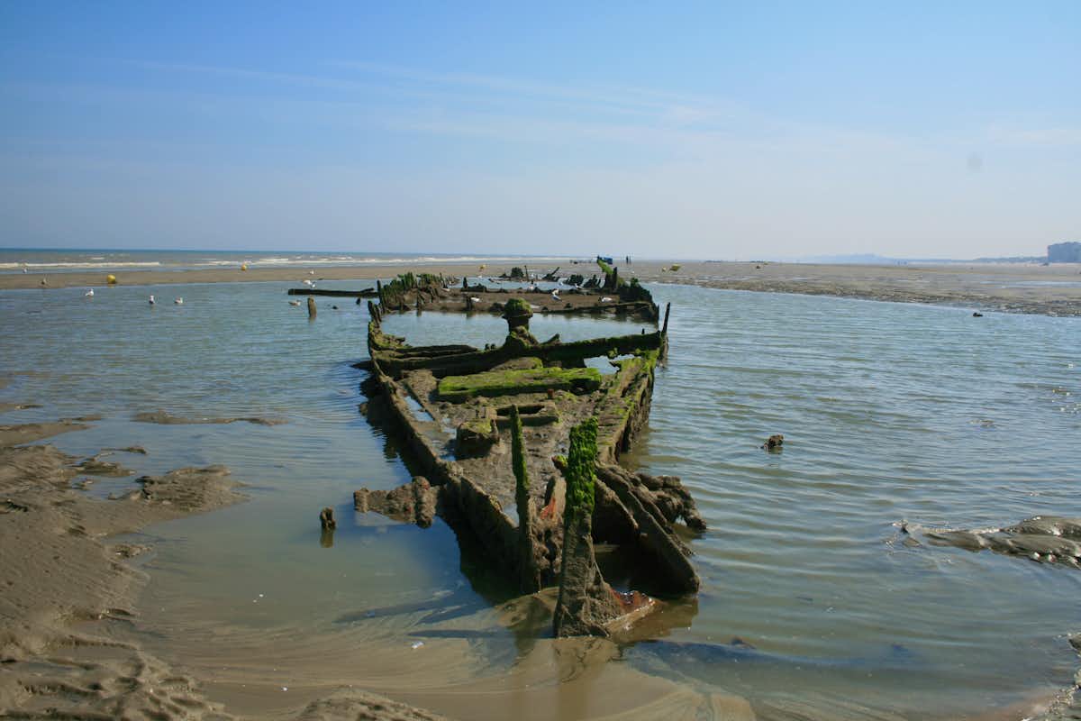Shipwreck on Dunkirk Beaches, France