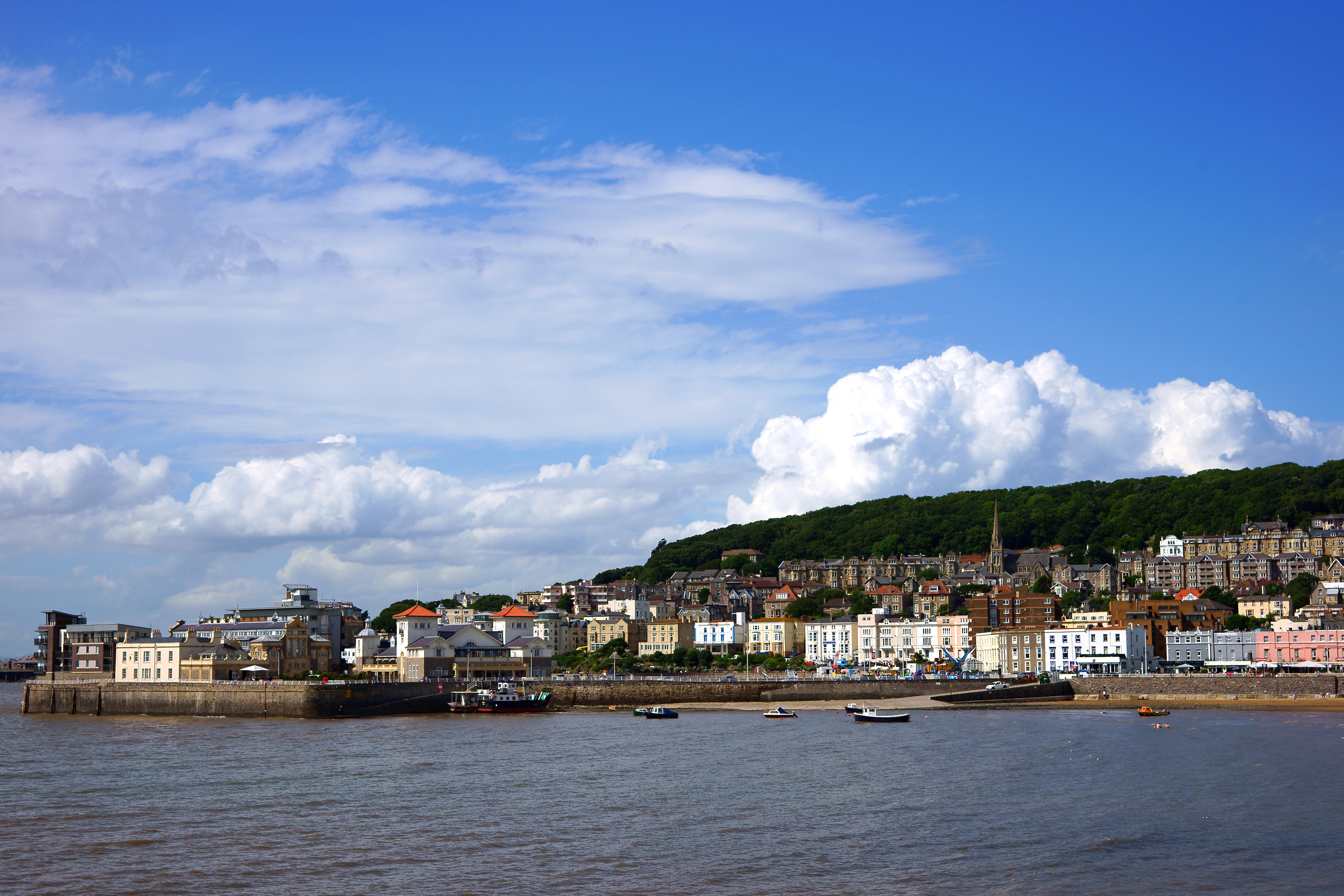 Weston-super-Mare and Cardiff