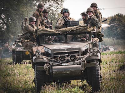 WW2 armoured vehicle at The Victory Show 2024